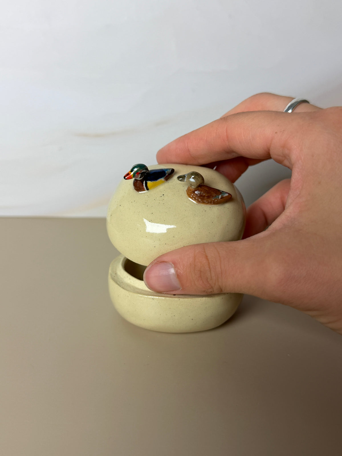 Double Wood Duck Jar