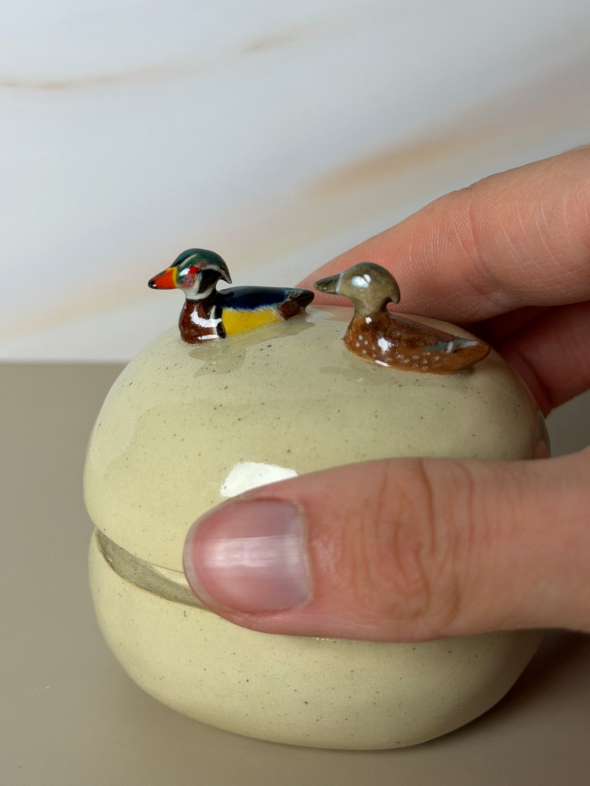 Double Wood Duck Jar