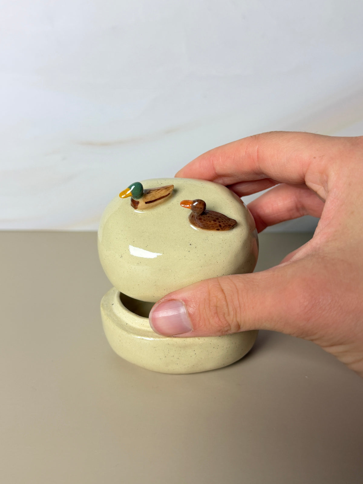 Double Mallard Jar