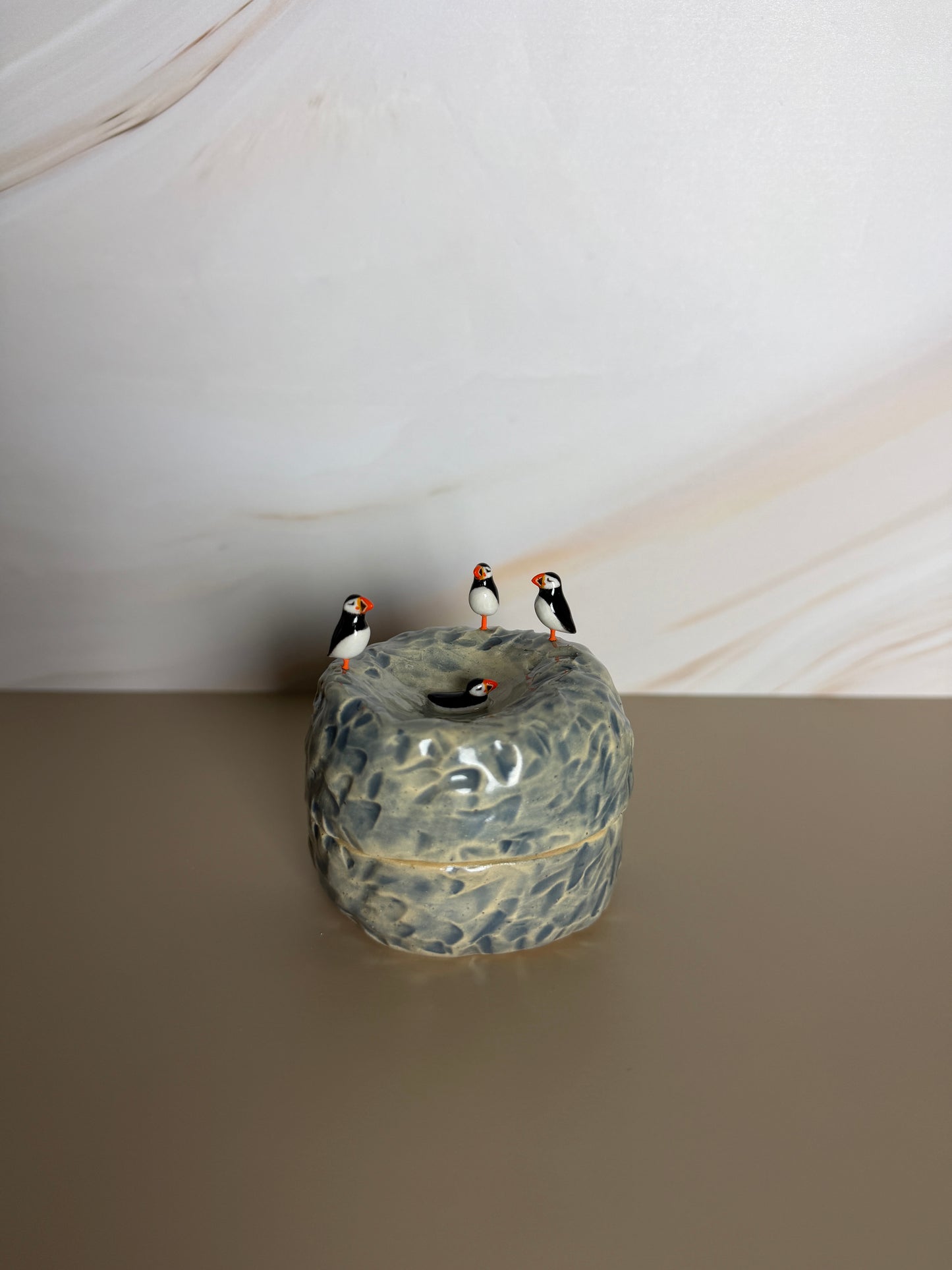 Diving Puffin Jar