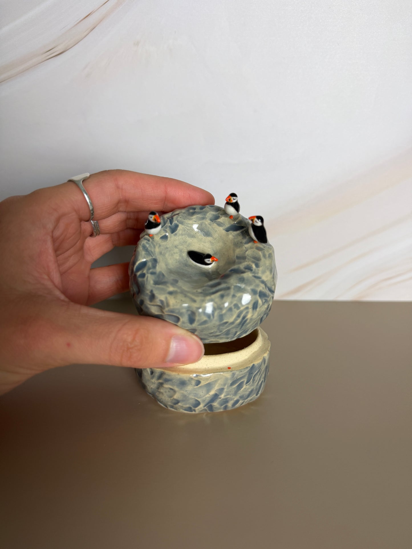 Diving Puffin Jar
