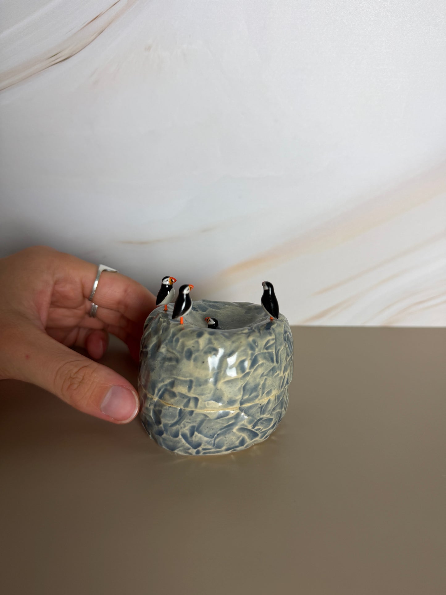 Diving Puffin Jar