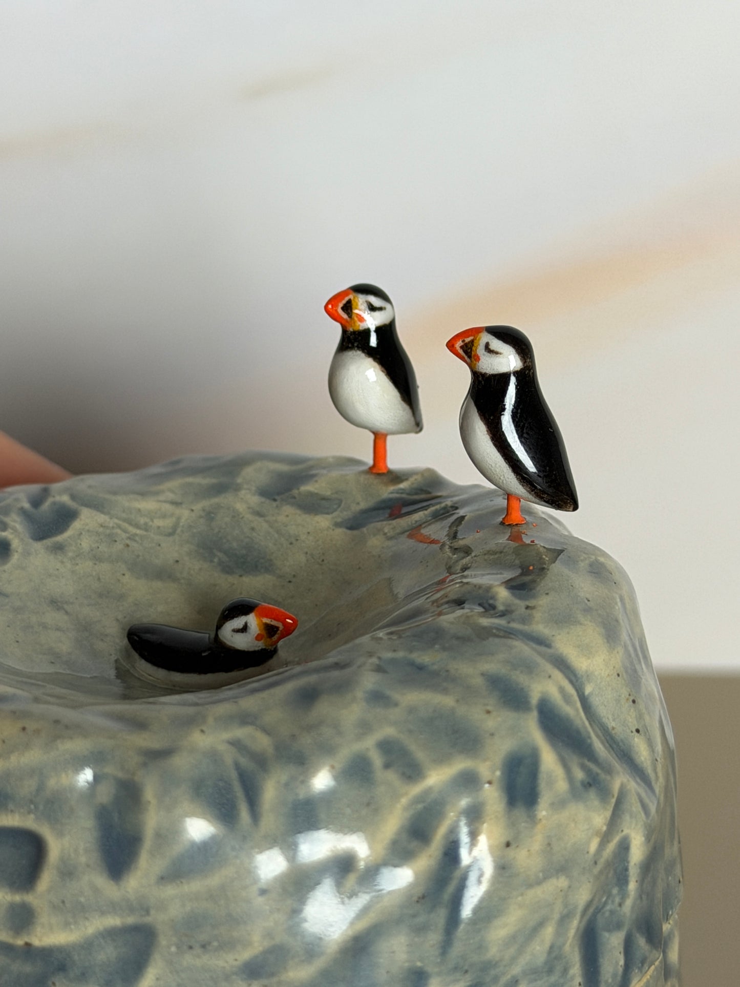 Diving Puffin Jar